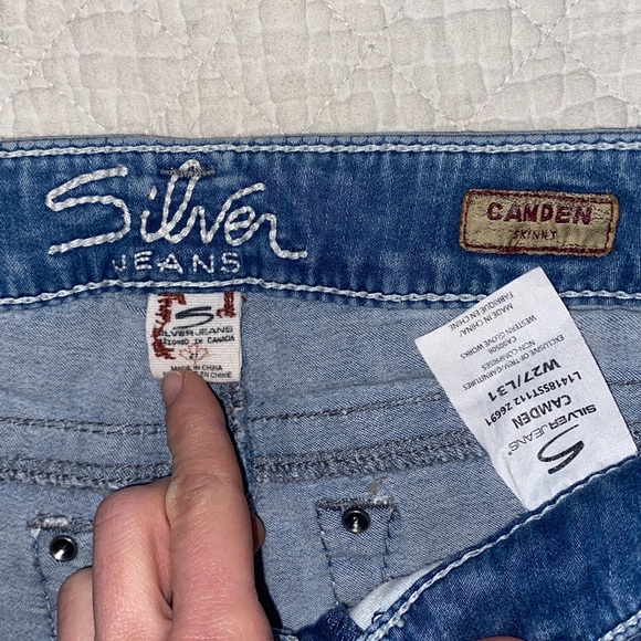 Silver Jeans (Camden) Skinny Leg Lace Cut Out Distressed Jeans W27 L31 - Picture 4 of 4